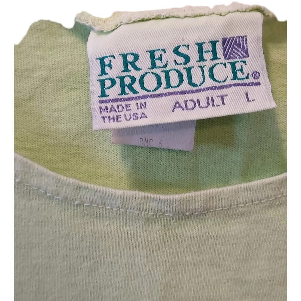 Fresh Produce  Martha Vineyard Lime Fish Tropical Tank top T Shirt Large - Picture 3 of 4